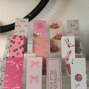 Urban Outfitters Pink and White Bookmark Set